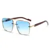 Nuevas Gafas de Sol de Moda para Hombre con Doble Puente y Patas de Imitación Madera Clásicas Versátiles Casuales Tendencia Anti-UV