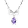 Xiaohongshu Más Vendido Collar de Flor de Hielo de Piedra Preciosa de Color Corte Flor de Loto Colgante Forma de Pera Diamante de Alto Carbono Súper Brillante Colgante de Gota de Agua Transmisión en Vivo Dropshipping