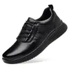 Sapatos Masculinos de Couro com Cadarço no Atacado, Sapatos de Couro Casuais de Negócios, Sapatos Casuais Masculinos Versáteis Estilo Britânico com Solado Macio, Novos Sapatos de Couro para Homens