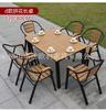 Mesa e cadeira de madeira de plástico ao ar livre Pátio de madeira anticorrosiva Lazer ao ar livre Mesa de jantar Jardim Varanda ao ar livre Café Mesa e cadeira Combinação