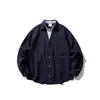 Ctsbts Primavera y Otoño Nuevo Retro Japonés de Moda Camisa de Trabajo de Manga Larga Falsa de Dos Piezas Camisa Holgada para Hombre 2622