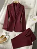 En Stock 2026 Nuevo Conjunto de Traje para Mujer para el Trabajo, Moderno Casual Estilo Europeo y Americano, Chaqueta y Pantalones de Dos Piezas de Corte Entallado