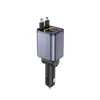 Tira de Luz Ambiental con Cable Retráctil Cargador de Coche Adecuado para Puerto de Encendedor de Cigarrillos de Coche Cargador de Carga Súper Rápida Cuatro en Uno