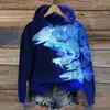 Ropa de Comercio Electrónico Transfronterizo Nuevo Estilo Sudadera con Capucha para Mujer Estampado Digital 3D Patrón de Pez Sudadera con Capucha Pullover Venta al por Mayor