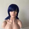 Peluca Cosplay de Anime Miraculous Ladybug Azul Oscuro Ladybug Juvenil Doble Cola de Caballo Peluca
