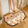 Tapete de Chão de Lama Diatomácea Animal Fofo e Criativo, Tapete de Pé Absorvente para Banheiro, Tapete Seco, Tapete Antiderrapante para Banheiro, Tapete de Pé
