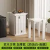 Banqueta de Madeira Maciça para Uso Doméstico, Empilhável com Rodas, Banqueta Empilhável com Armazenamento, Banqueta Reserva para Convidados, Banqueta Redonda Estilo Chinês Novo