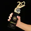Trofeo de Alta Calidad para Aniversario Trofeo Personalizado de Cristal y Metal 5 10 15 20 Años Premio Souvenir para Reunión Anual de Empresa