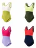Leotardo de Danza sin Mangas Color Block para Niñas, Atuendo de Ballet y Gimnasia, En Stock Venta al por Mayor de Fábrica para Clases de Danza