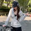 1201 Jaqueta Feminina, Outono e Inverno com Ajuste na Cintura, Blusa com Capuz Slim Fit com Bolsos, Blusa de Outono, Moletom Versátil Justo