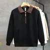 Sudadera con cremallera hasta la mitad y solapa, manga larga, estilo Old Money casual para hombre, chaqueta, novedad Otoño/Invierno 2026, top