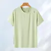 Camiseta Masculina de Manga Curta para Esportes ao Ar Livre de Seda Gelada e Aço Plástico de Primavera e Verão Feminina com Proteção Solar Secagem Rápida Sensível ao Gelo Roupas Esportivas