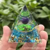 Pirâmide de Bola de Ametista Natural Artesanato de Resina Decoração de Casa Enfeites de Resina de Cristal