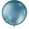 Balão 5 Azul Metálico Liso Redondo