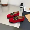 Zapatos de ballet Mary Jane de moda con puntera cuadrada y acabado flocado para mujer 2026 Verano Nuevos Zapatos de una sola pieza con corte bajo y correa elástica cruzada