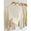 Malha de cashmere de alta qualidade, suéter básico de gola alta slim fit sem costura, top de cashmere modelador e confortável