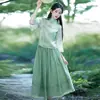 Conjunto de Ropa Femenina Estilo Chino Nuevo 2025 con Tops Hanfu Mejorados Combinados con Faldas de Estilo Chino Tradicional por Metabo