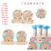 Amazon Suministros para Fiestas Tema Bohemio de Verano Cumpleaños Infantil Fiesta Festiva Juego de Vajilla Desechable