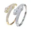 Pulsera Creativa de Cabeza de Leopardo Europea y Americana con Circonita Microincrustada de Metal, Accesorio Sexy y Elegante para Mujer