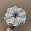 Goma para el pelo de encaje de perlas suave estilo coreano de doble capa para mujer, versátil para coletas y moños de uso diario