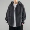 Moletom cardigã combinando para casal estilo americano, peça externa casual masculina para outono e inverno, design simples e minimalista