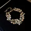 Set de pendientes redondos y collar vintage, cadena para la clavícula estilo palacio retro, joyería de lujo ligero de alta gama para mujer