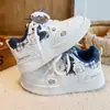 Zapatos de Lona con Dibujo de Gato a Cuadros Lindos para Niñas, Zapatos Blancos Versátiles de Suela Gruesa para Niños Mayores, Zapatos Casuales que Aumentan la Altura