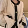 Pijama Outono e Inverno para Mulheres, Cardigan de Veludo Coral, Doce Aroma Suave, Luxo Acessível Casual Conjunto de Flanela Espessa para Casa