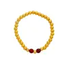 Pulsera de la alegría de segunda generación de oro de arena vietnamita con imitación de turquesa para mujer, estilo retro palacio, pulsera de cadena de cuentas esmeriladas de imitación de oro, accesorios