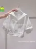 Camisa Verde Juvenil Dopamine con Cuello y Manga Corta para Mujer, Nuevo Estilo Verano 2026, Camisa Corta Dulce para Mujeres Petite