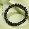 Pulsera de Cuentas de Jade Hetian Estilo Antiguo para Hombres y Mujeres Jaspe de Cara Brillante Corte Recto Pulsera de Una Vuelta Azul Claro Verde Agua de Lago Joyería