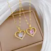 [Aço titânio] temperamento personalizado moda simples presente de aniversário ins amor clavícula micro-incrustado colar colar coreano
