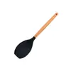 Juego de 12 Piezas de Utensilios de Cocina de Silicona con Mango de Madera Juego de Espátula Cuchara Espátula para Cocinar Espátula para Hornear apto para contacto con alimentos antiadherente