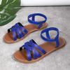 2025 Nuevo Estilo de Verano Estilo Europeo y Americano Talla Grande Banda Elástica Sin Cordones Sandalias Planas Casuales Zapatos de Playa para Mujer Venta al por Mayor