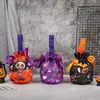 Decorações de Sacola de Doces de Halloween Sacola de Abóbora Portátil Crianças do Jardim de Infância Arranjo de Cena de Doces Sacola de Presente Sacola de Pano