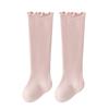 Medias de bebé invierno Nuevo Terry engrosado color sólido oreja de madera bebé recién nacido niña calcetines hasta la rodilla