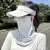 Máscara Protetora Solar de Seda de Gelo, Proteção Solar Facial Completa, Proteção UV, Rosto Kini Feminino, Proteção do Pescoço, Máscara de Ciclismo para Exterior, Protetor de Pescoço Respirável