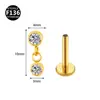 Novo piercing lábio unha 0,9 dentes F136 liga de titânio lua raio cone piercing lábio piercing orelha tragus zircônia 5A