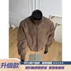 Chaqueta de cuero tipo bomber tie-dye estilo americano para hombre, marca de tendencia para verano y otoño, chaqueta corta de béisbol elegante de talla grande