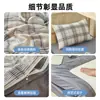 Conjunto de cama de três peças para dormitório estudantil 100% algodão, lençol de algodão puro, capa de edredom, protetor de colchão, tamanho solteiro, novo modelo de roupa de cama 2026