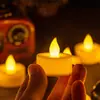 Vela Digital Artificial LED Festa Casamento Aniversário Conjunto Adereços Vela de Chá Pequena Natal Halloween Atmosfera de Feriado Luz