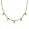 Joyería de acero inoxidable, un estilo europeo y americano nuevo y moderno, con un diseño delicado y de nicho con baño de oro de 18 quilates, en forma de un pequeño colgante de lágrima o redondo para mujer