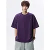 2026 Verão Novo Estilo Plissado Tridimensional Rebite Camada de Ar Fresco Solto Casual Masculino Gola Redonda Manga Curta Camiseta