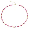 Aliexpress Más Vendido Cristal Rosa Natural Jade Rosa Teñido Irregularmente Perla de Agua Dulce Pulida por Ambos Lados Collar de Cuentas Diseño Pequeño