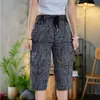 Pantalones Cortos de Trabajo Estilo Callejero Japonés para Hombre, Verano Seda de Hielo Finos Sueltos Modernos Versátiles Bolsillo Casual de Cinco Puntos