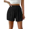 Nuevos Shorts Deportivos para Mujer de Amazon Europeos y Americanos Elásticos de Cintura Alta Texturizados Casuales Suaves Ligeros Shorts de Otoño