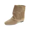 Botas de Tacón Apilado Estilo Vaquero Occidental para Mujer 2026 Nuevas Otoño/Invierno Retro Aumentadoras Ocultas de Altura Botines de Moda Estilo Coreano Nicho Botas para Pierna de Pantalón