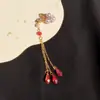 Acessórios DIY Feitos à Mão para Casamento Estilo Chinês Leque de Casamento da Noiva Leque Redondo Estilo Antigo Pingente de Decoração Tassel Materiais Xícara de Chá