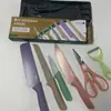 Juego de Cuchillos de Colores al por Mayor Transfronterizo Caja de Regalo Juego de Seis Piezas Cuchillos de Cocina para el Hogar Acero Inoxidable Macaron Caja de Regalo Juego de Cuchillos