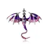 Broche de Dragón Oscuro Creativo Transfronterizo de Halloween Lujo Ligero de Alta Gama Pin de Solapa Personalizado para Traje de Dragón Volador para Hombre Europeo y Americano